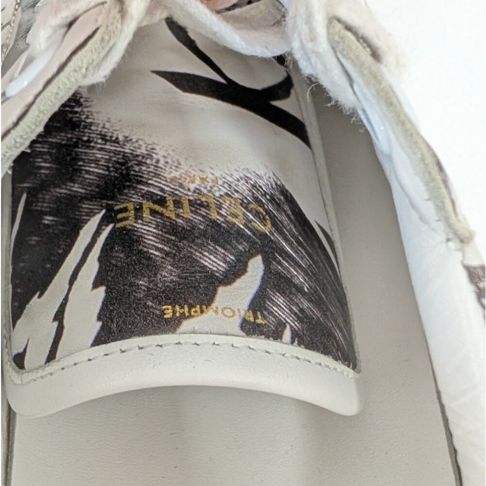 Celine x Christian Marclay Triomphe Leather Low Top Lace Up Sneakers EU 37 US7 - Picture 7 of 10